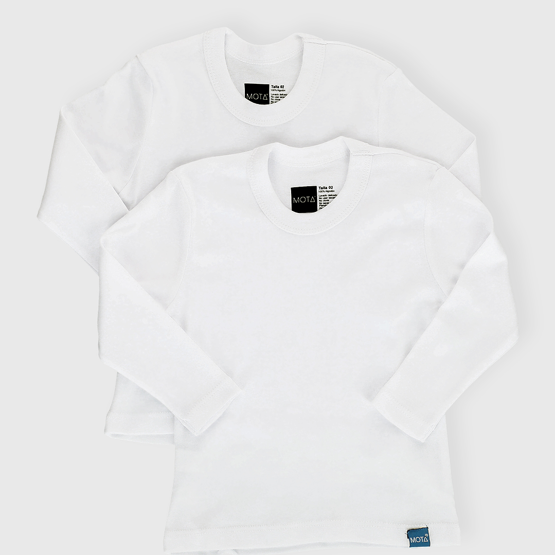 POLO MANGA LARGA PACK 2 BLANCO 1