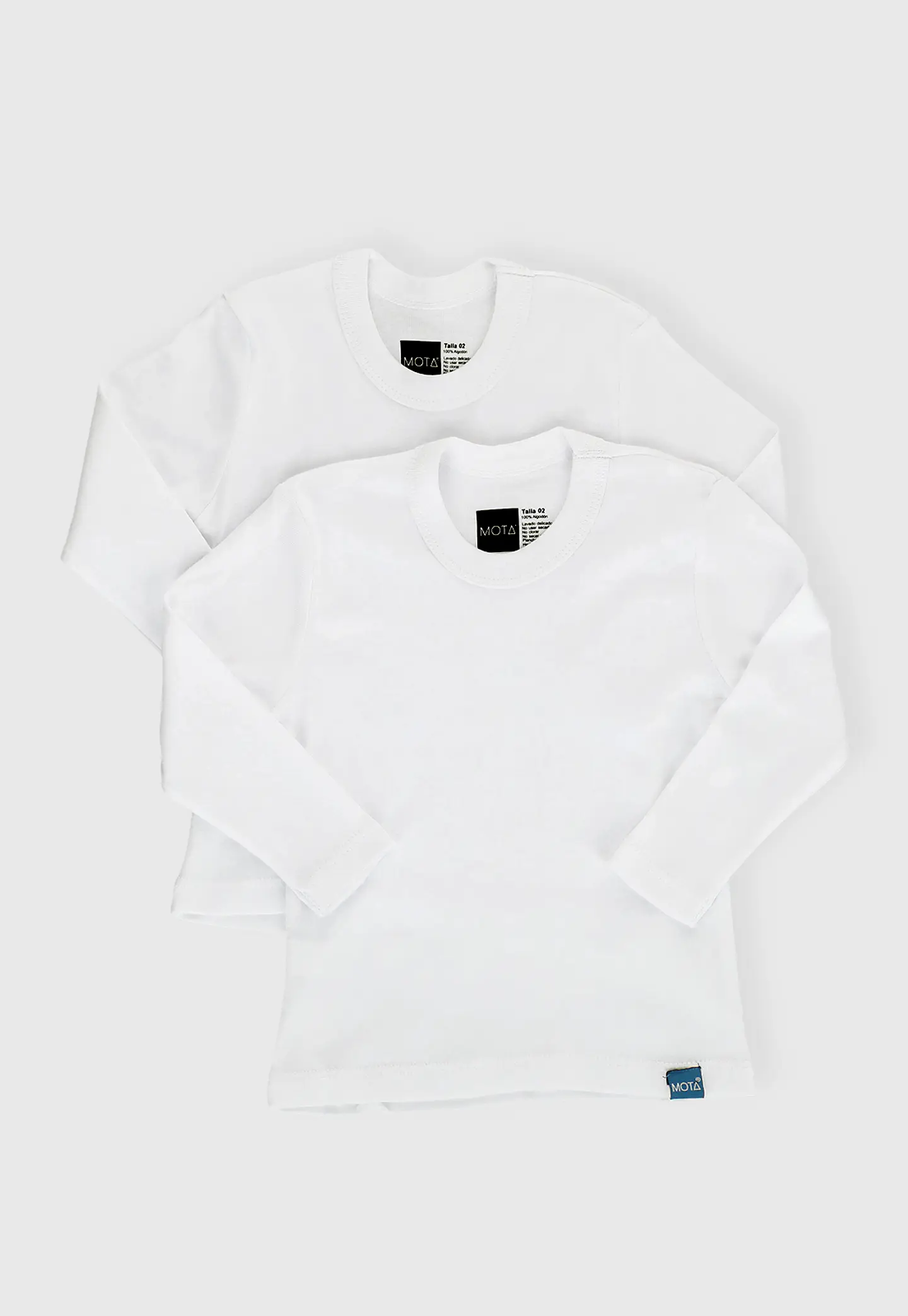 POLOS MANGA LARGA INFANTIL PACK 2 BLANCO 1