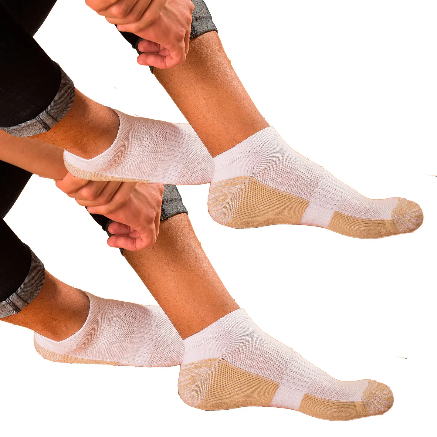 MEDIAS TOBILLERAS COBRE PACK 2 BLANCO 1