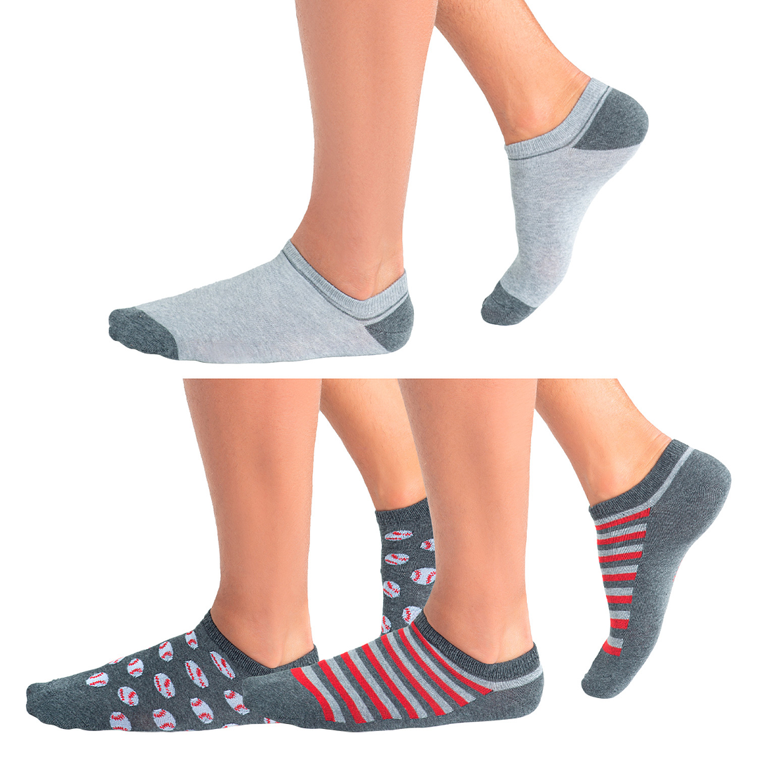 CALCETÍN TOBILLO ALGODÓN PACK 3 GRIS MELANGE 1