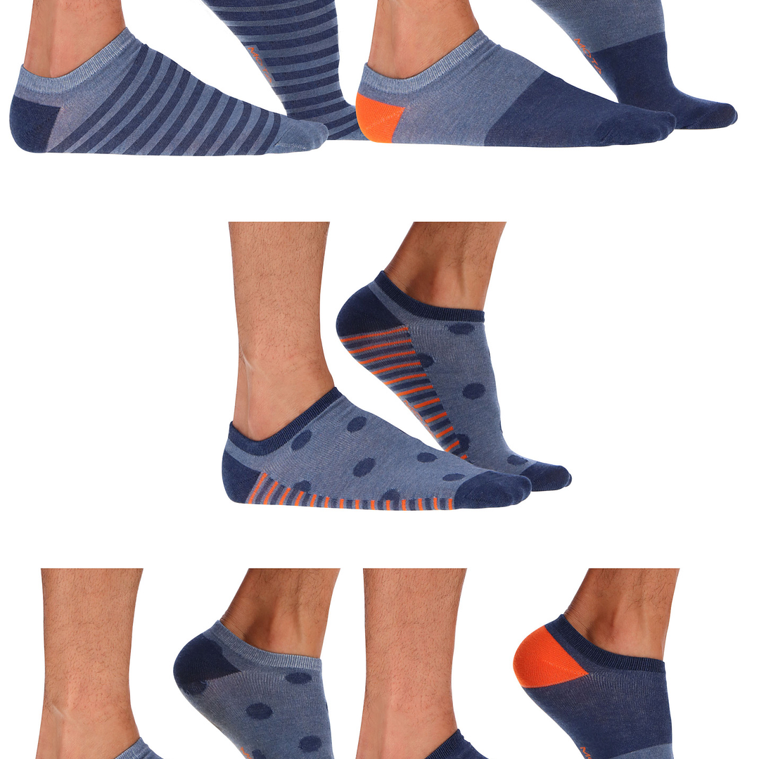 CALCETÍN TOBILLO BAMBÚ PACK 5 AZUL MELANGE 1