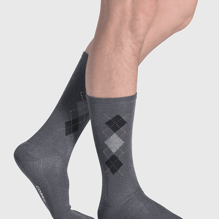 CALCETÍN COBRE PACK 2 GRIS MELANGE 1