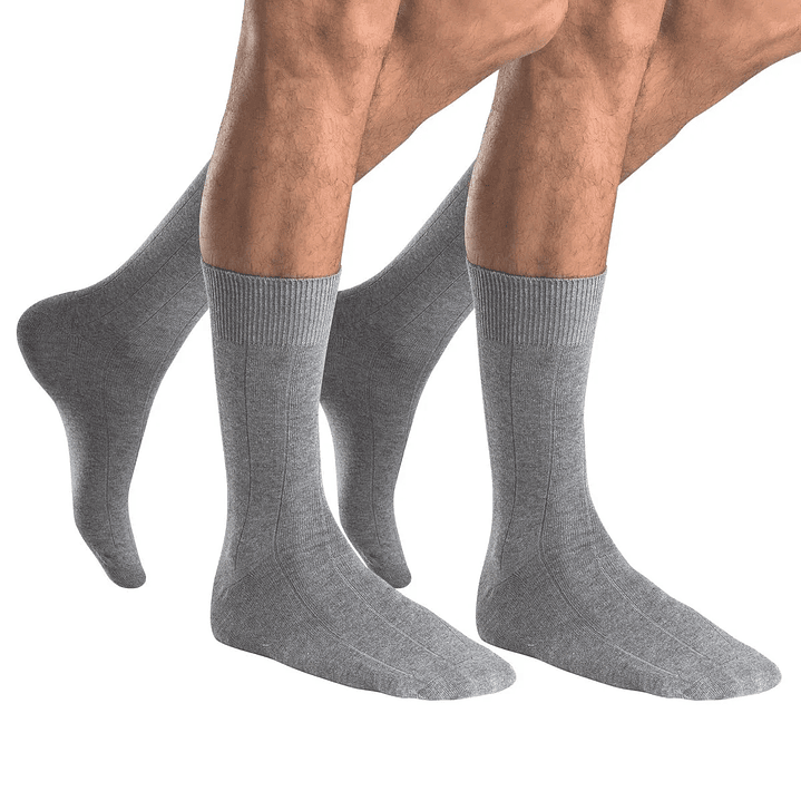 CALCETÍN MEDIO ALGODÓN PAC 2 PLOMO 1