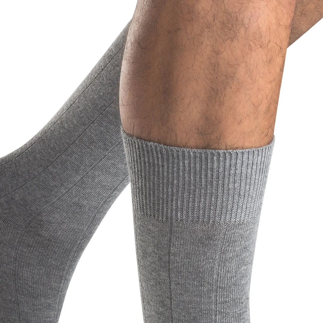 CALCETÍN MEDIO ALGODÓN PAC 2 PLOMO 3