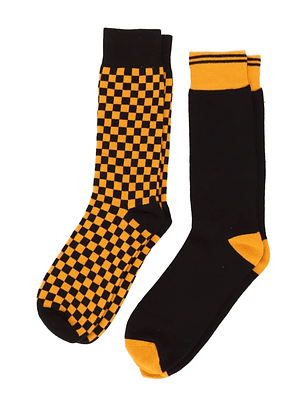 CALCETÍN MEDIO ALGODÓN PACK 2 NEGRO