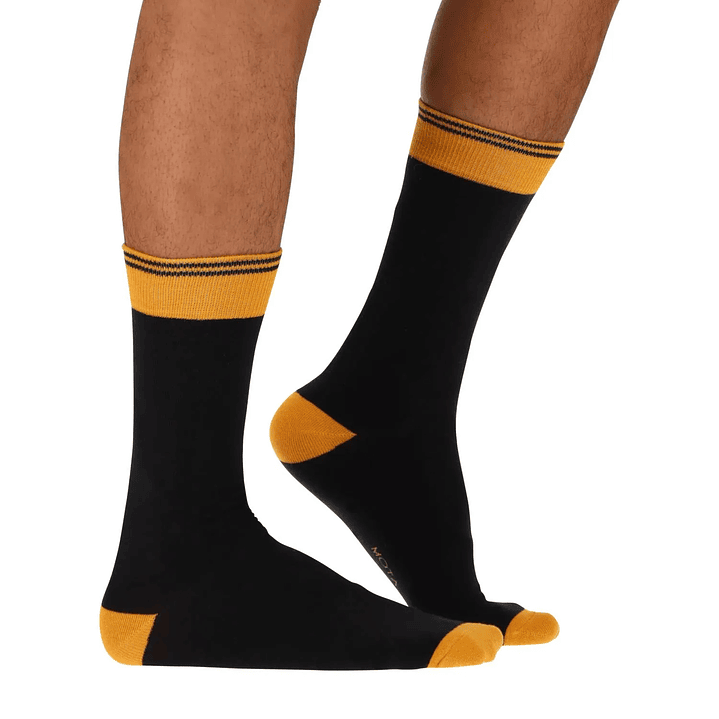 CALCETÍN MEDIO ALGODÓN PACK 2 NEGRO 2