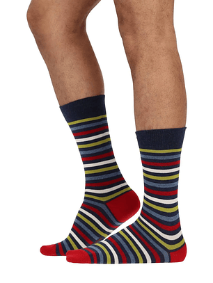 CALCETÍN ALGODÓN PACK 3 AZUL MELANGE