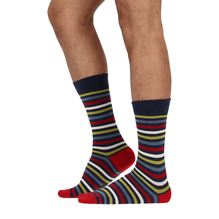 CALCETÍN ALGODÓN PACK 3 AZUL MELANGE 1