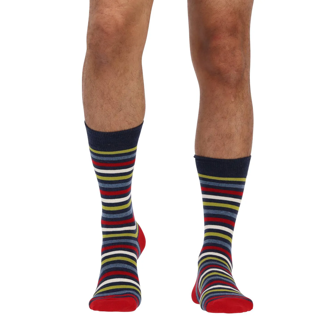 CALCETÍN ALGODÓN PACK 3 AZUL MELANGE 2