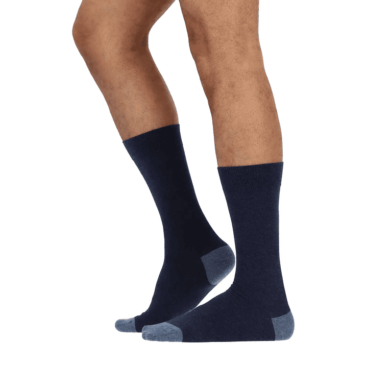 CALCETÍN ALGODÓN PACK 3 AZUL MELANGE 4