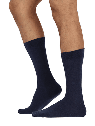 CALCETÍN ALGODÓN PACK 4 AZUL MELANGE