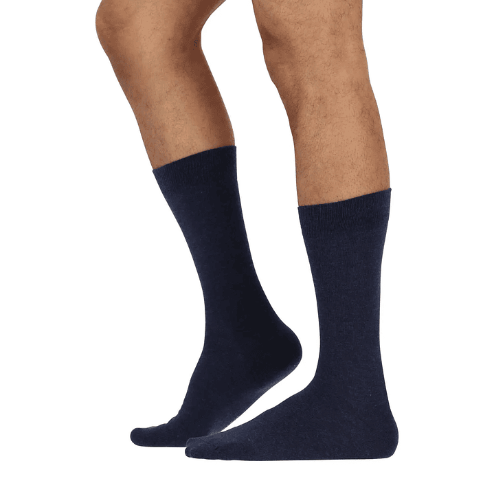 CALCETÍN ALGODÓN PACK 4 AZUL MELANGE 1