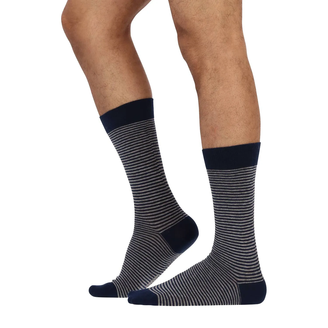 CALCETÍN ALGODÓN PACK 4 AZUL MELANGE 2