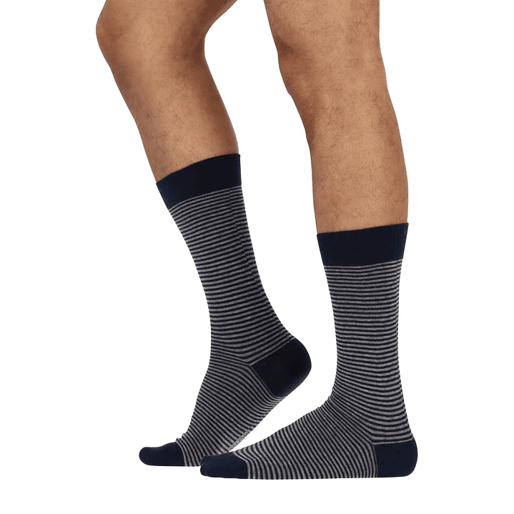 CALCETÍN ALGODÓN PACK 4 AZUL MELANGE 2