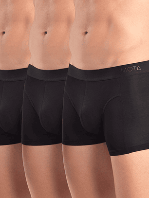 Bóxer Medio Bambú Pack 3 Negro