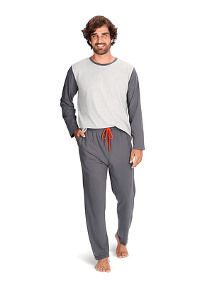 Pijama Largo Gris Oscuro