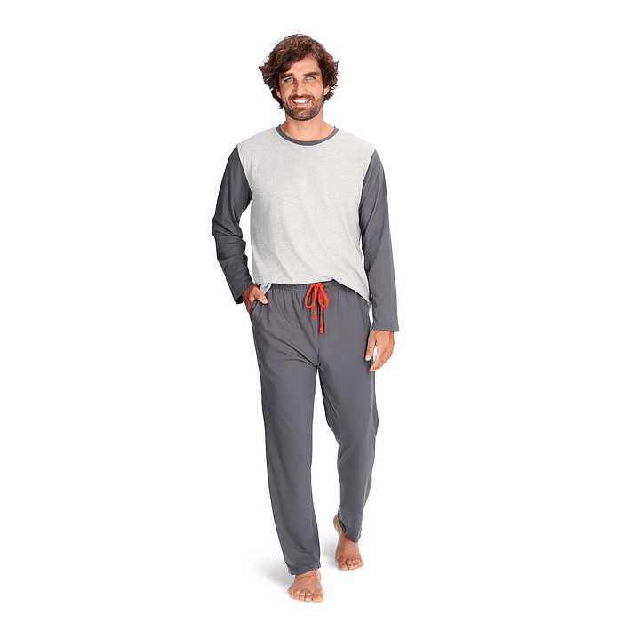 Pijama Largo Gris Oscuro 1