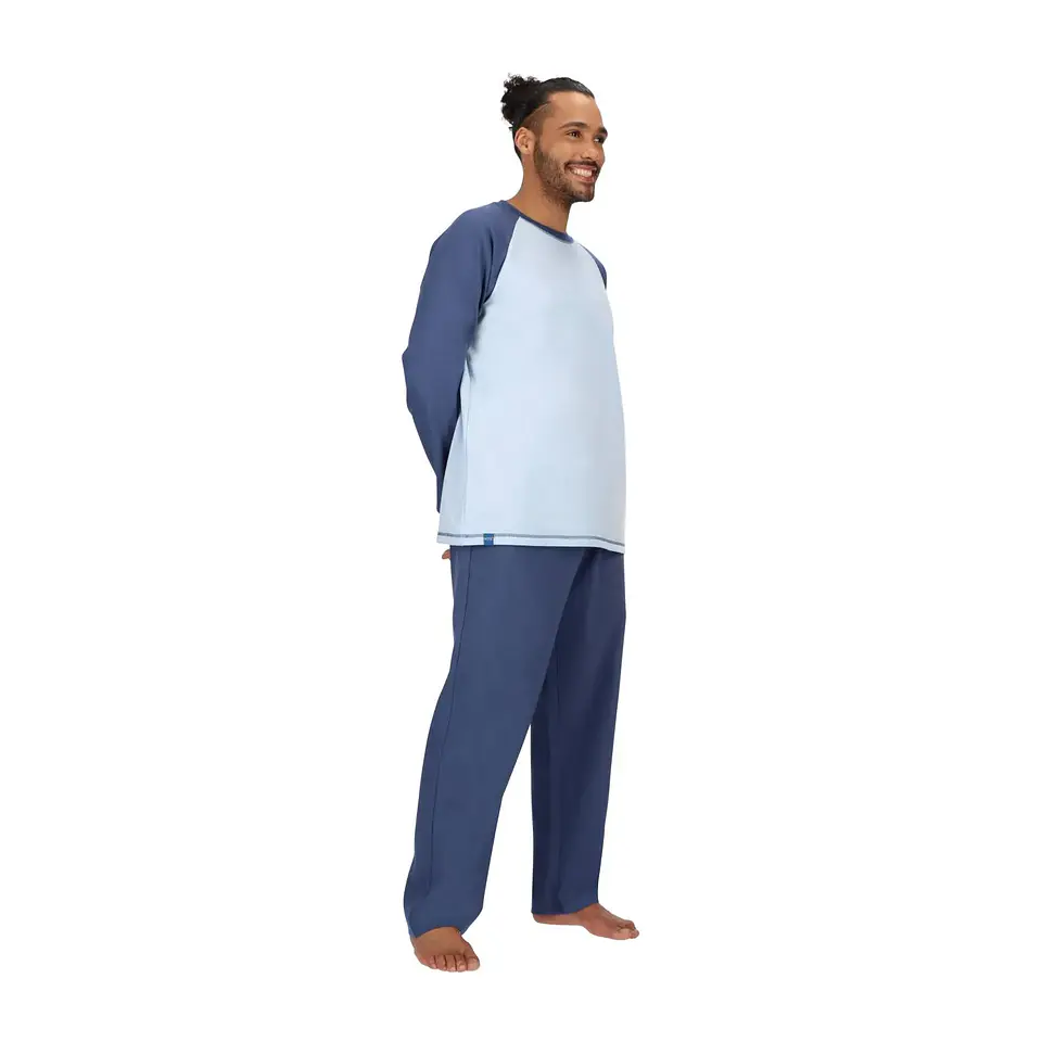 PIJAMA CORTO ALGODÓN AZUL  4