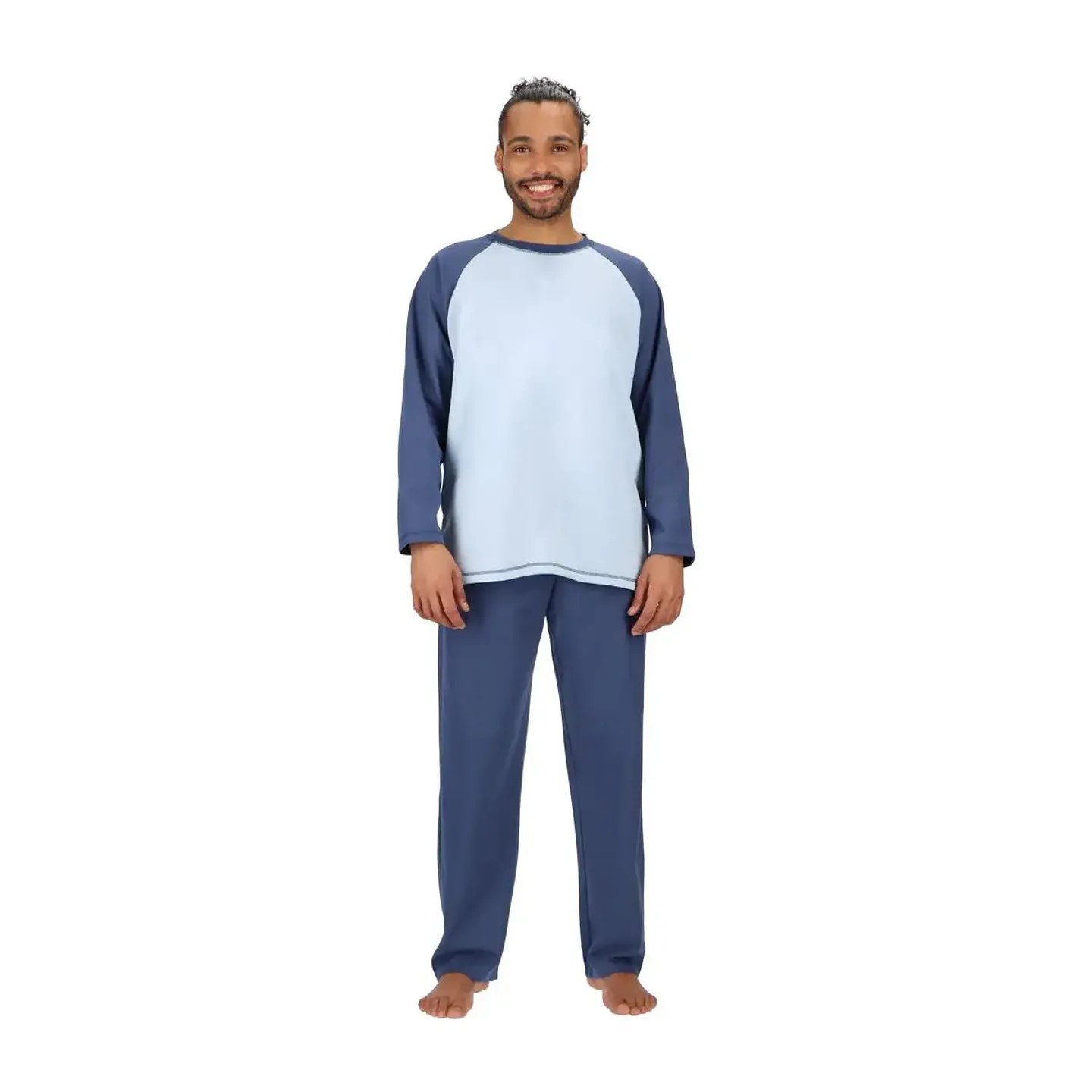 PIJAMA CORTO ALGODÓN AZUL  1