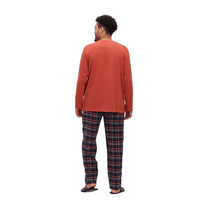 Pijama Largo Algodón Terracota 3