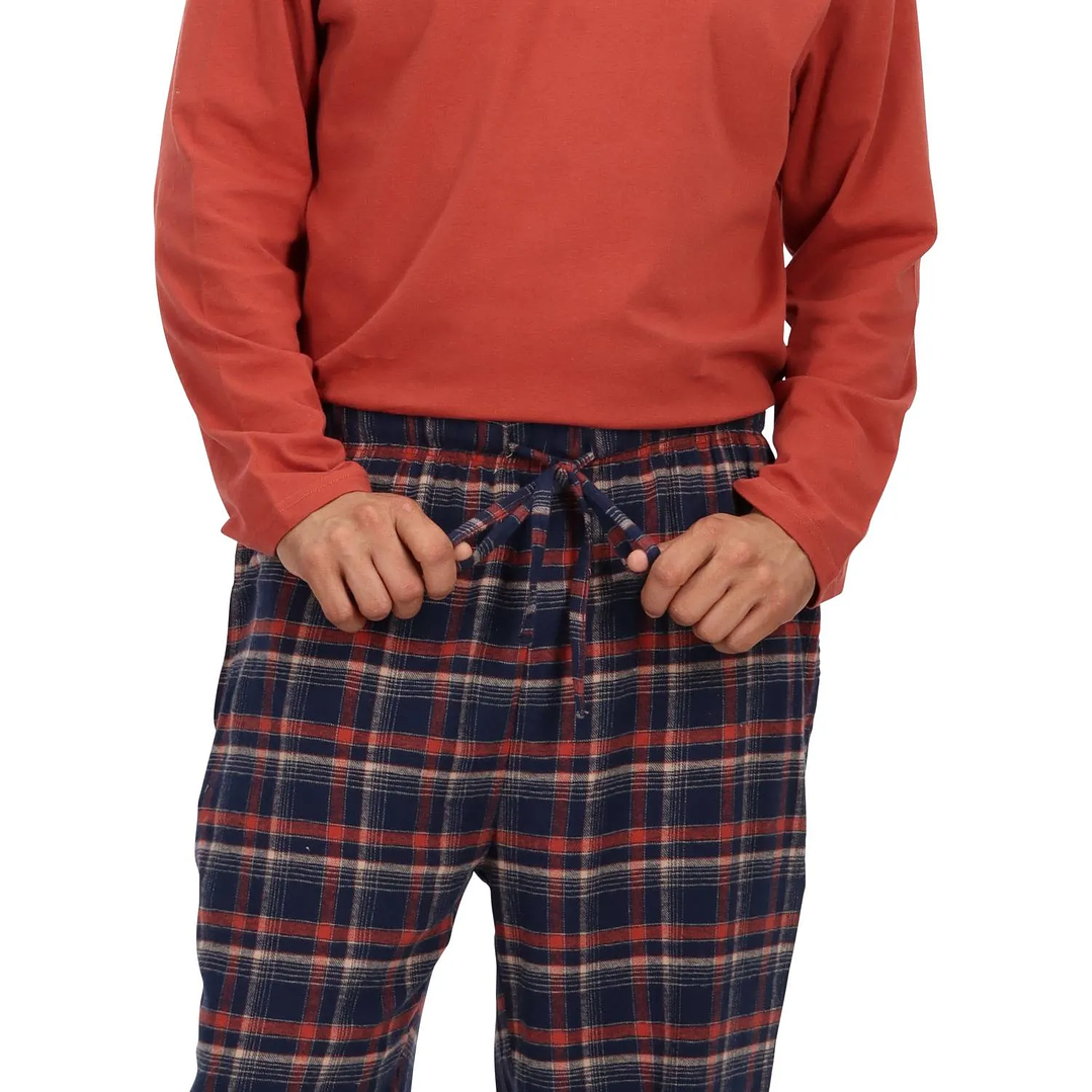 Pijama Largo Algodón Terracota 2