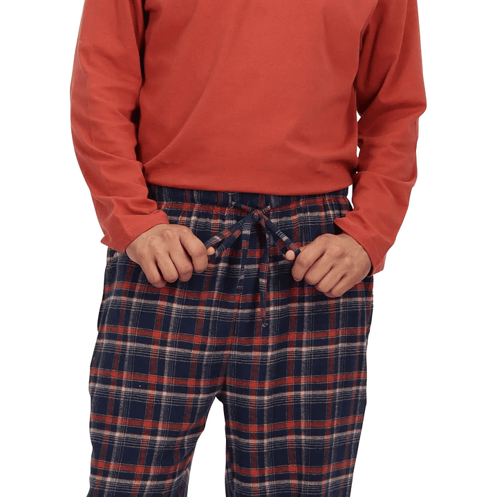 Pijama Largo Algodón Terracota 2