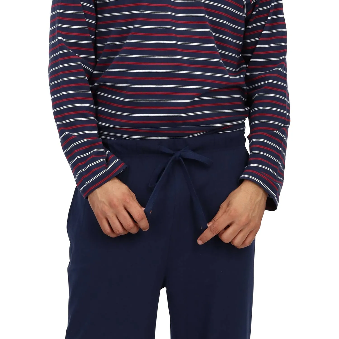 Pijama Largo Algodón Azul 5