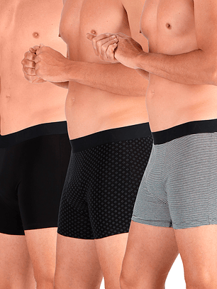 Bóxer Medio Pack 3 Negro