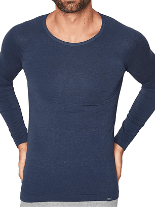 Polo Manga larga Azul