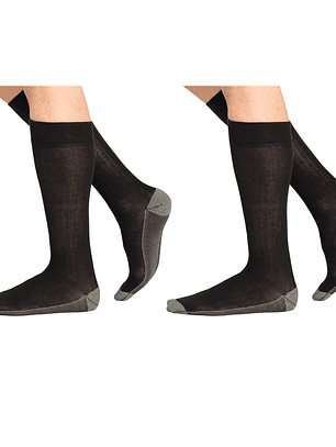 CALCETÍN PACK 2 ALGODÓN NEGRO