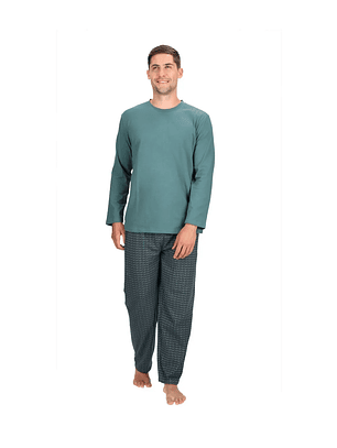 Pijama Larga Algodón Verde