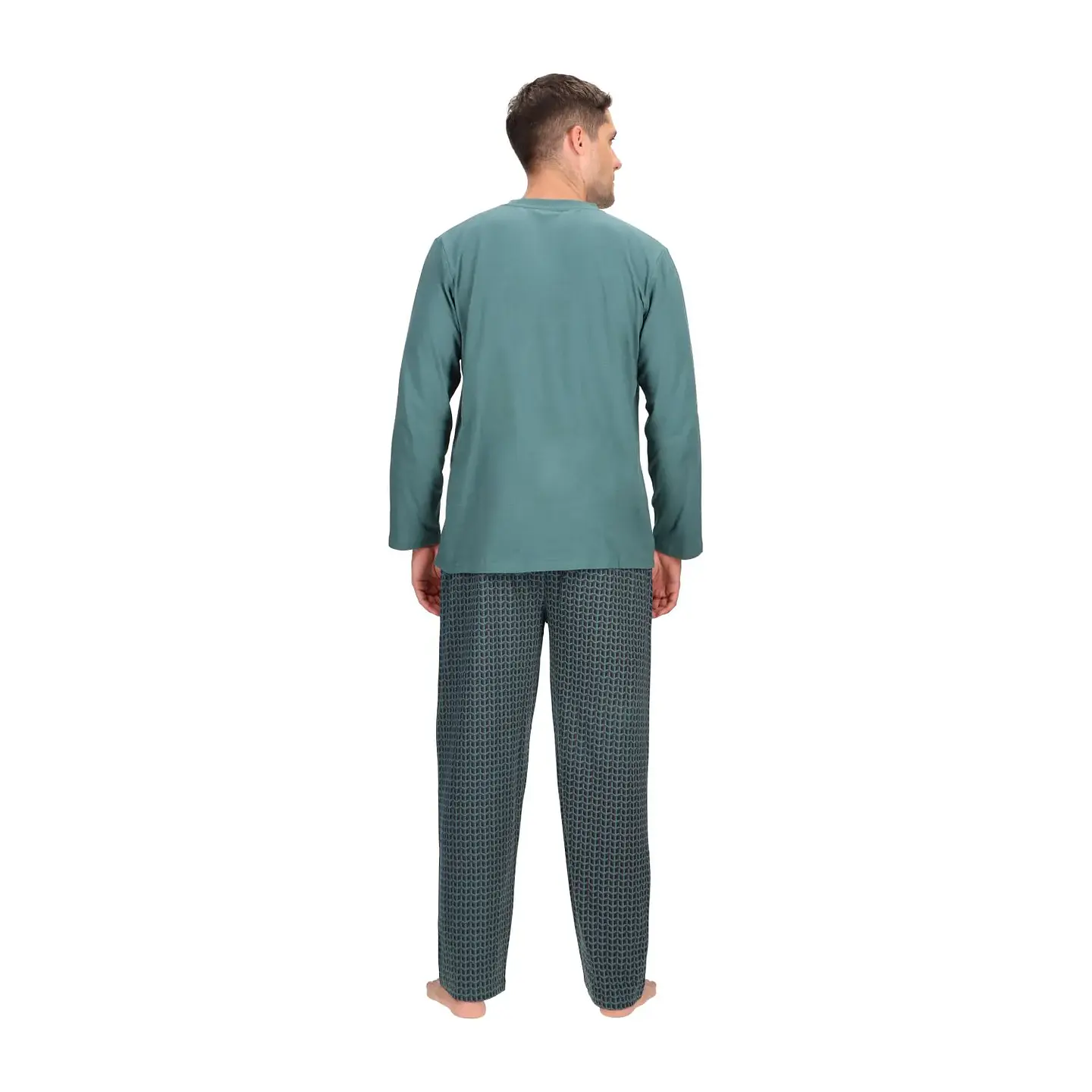 Pijama Larga Algodón Verde 3