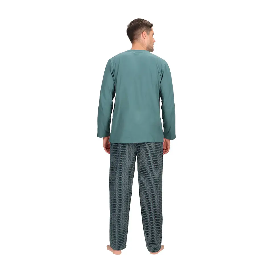 Pijama Larga Algodón Verde 3