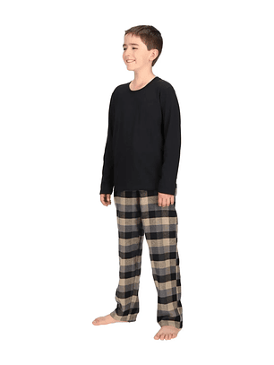 Pijama Larga Negra Algodón Juvenil 