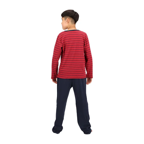 Pijama Largo Burdeos  Algodón Juvenil