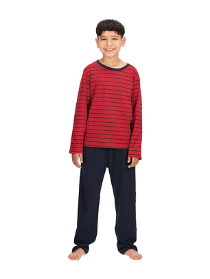 Pijama Largo Burdeos  Algodón Juvenil