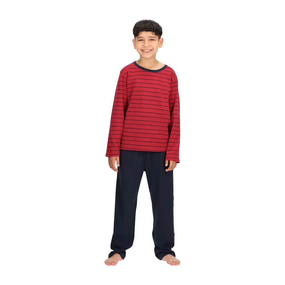 Pijama Largo Burdeos  Algodón Juvenil 1