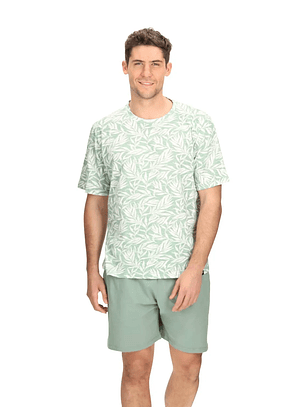 Pijama Corto Algodón Verde Claro