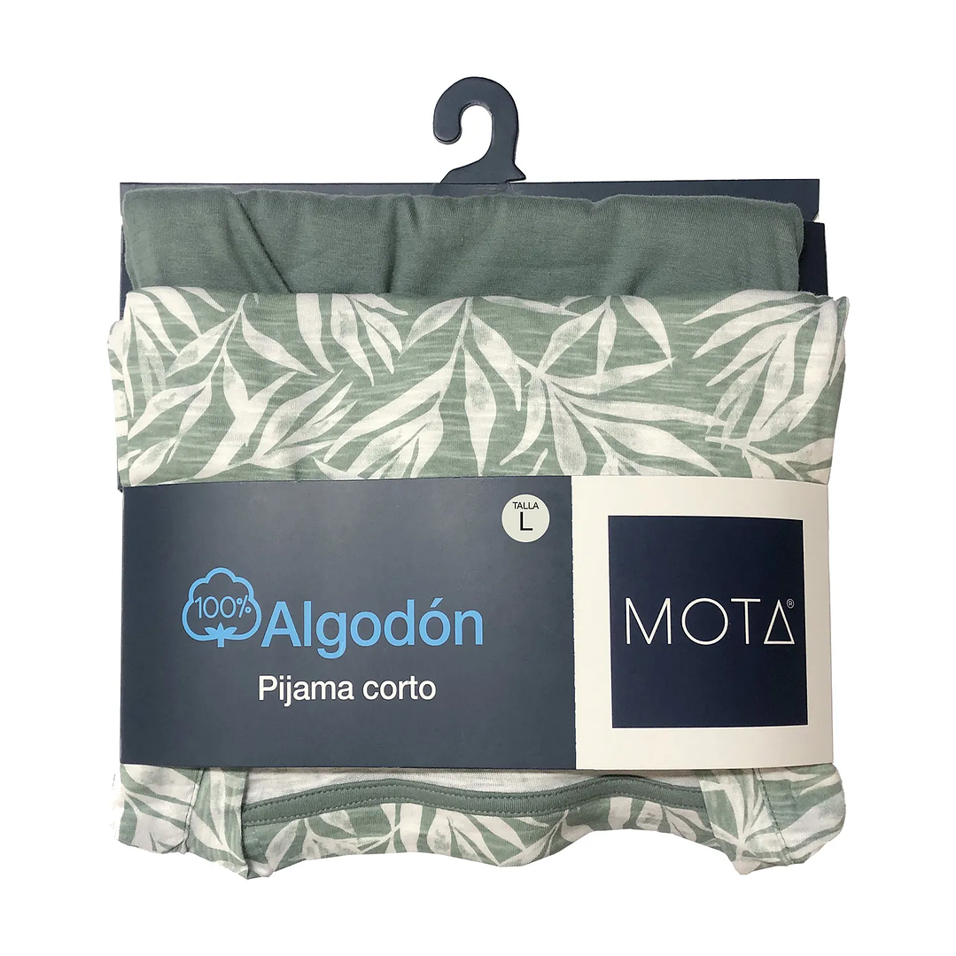 Pijama Corto Algodón Verde Claro 5