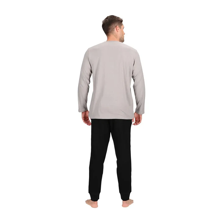 Pijama Largo Algodón Gris 3