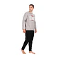 Pijama Largo Algodón Gris - Miniatura 2
