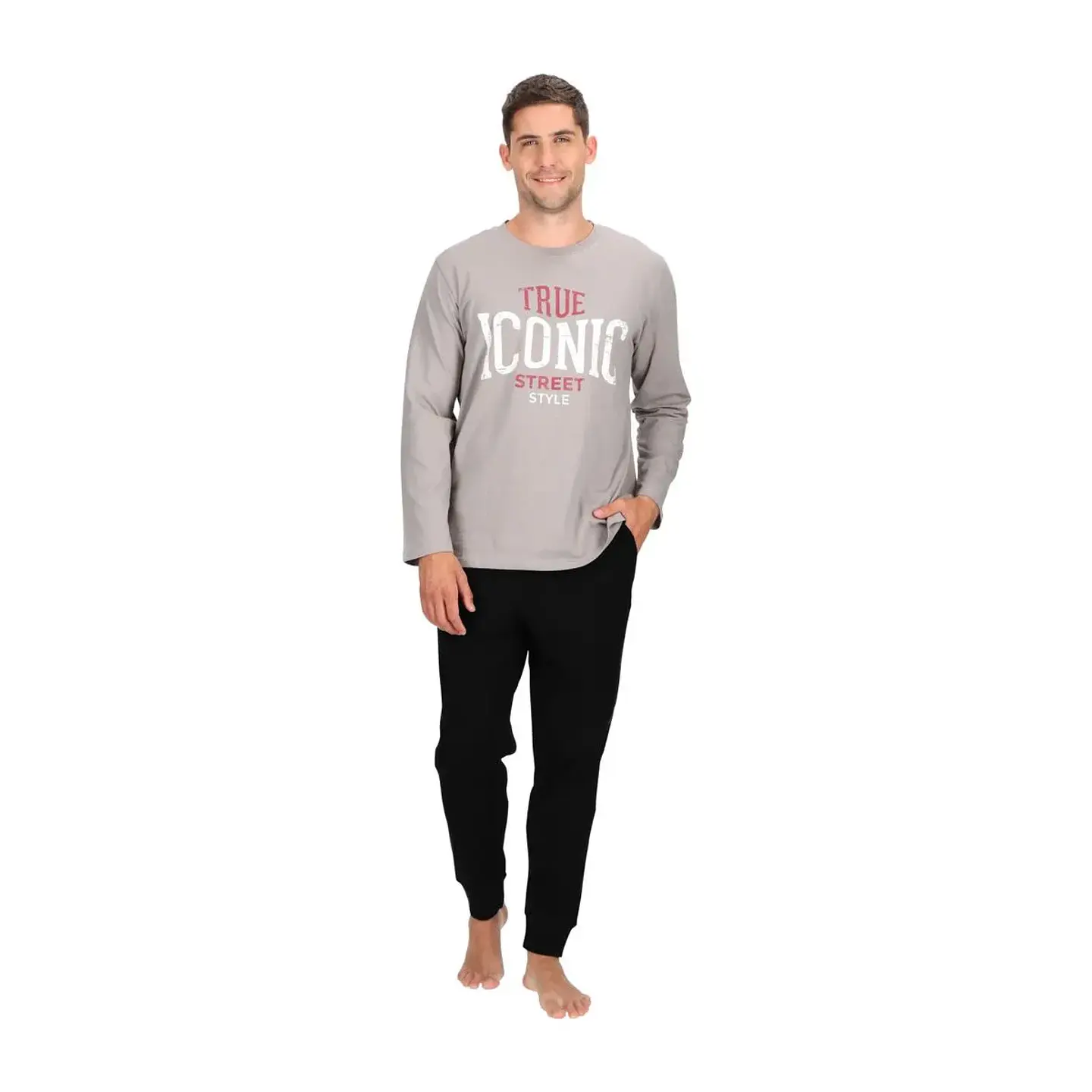PIJAMA ALGODÓN GRIS 1