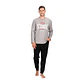 Pijama Largo Algodón Gris - Miniatura 1