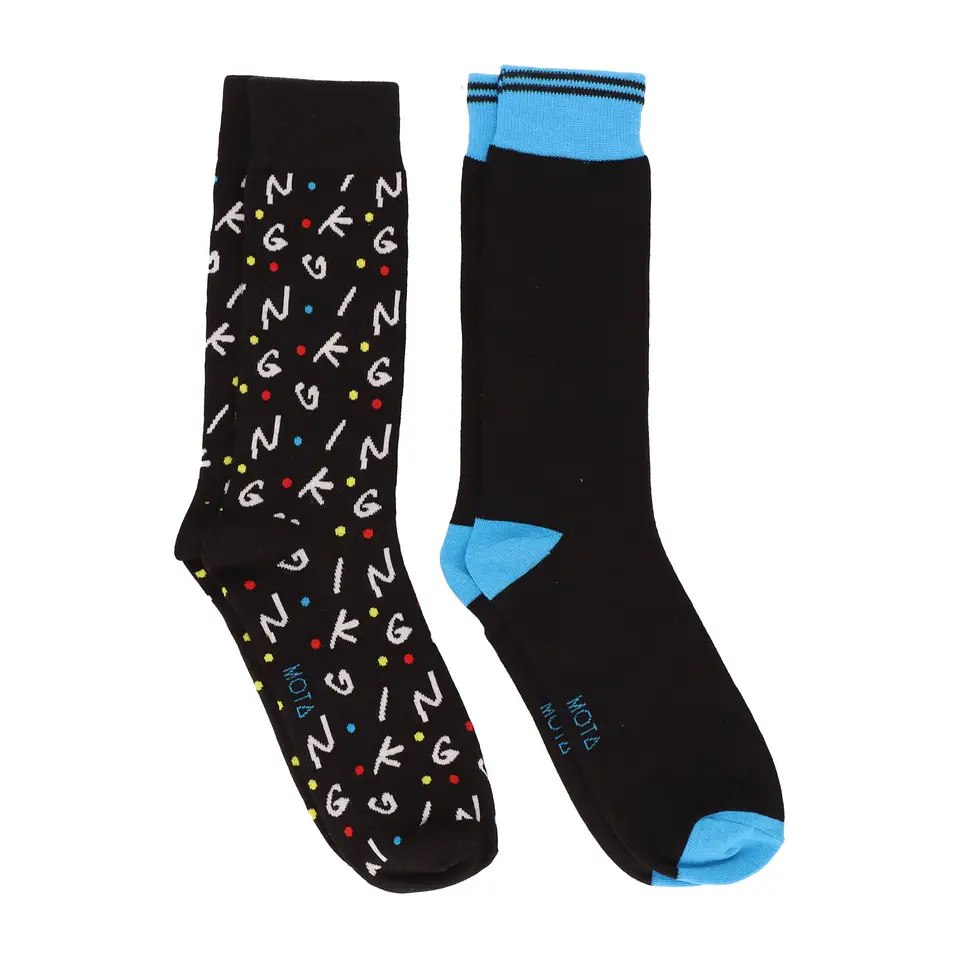 MEDIAS ALGODÓN PACK 2 NEGRO ESTAMPADO 1