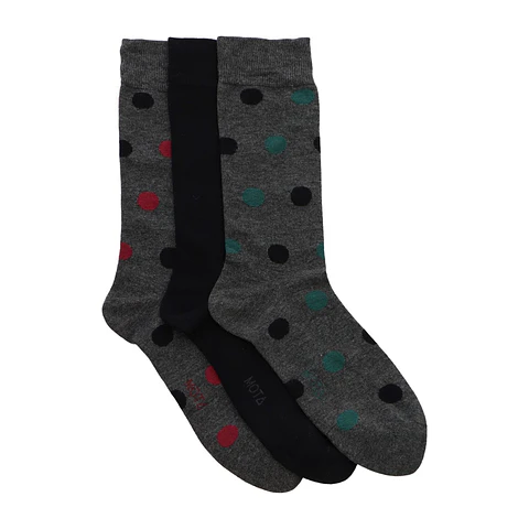 MEDIAS BAMBÚ PACK 3 NEGRO PUNTOS