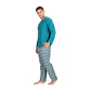PIJAMA LARGO ALGODÓN CUADROS - Miniatura 4