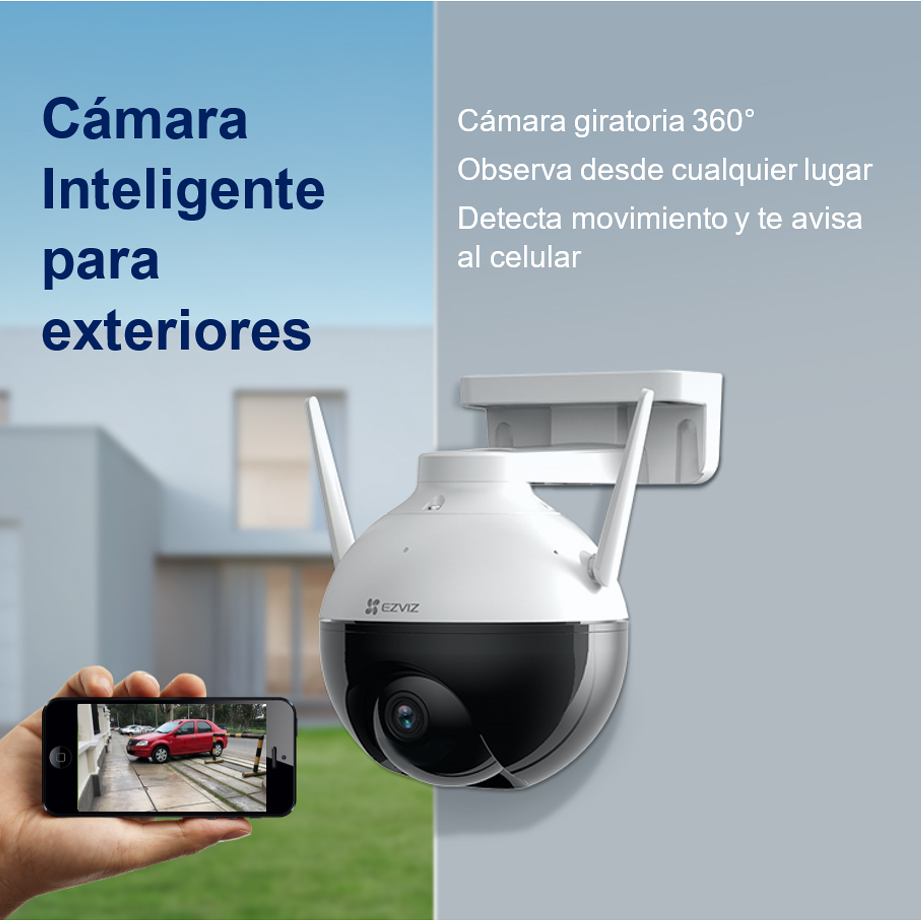 CAMARA WIFI INTELIGENTE GIRATORIA 360° FULL HD / DETECCION DE MOVIMIENTO /  SEGUIMIENTO / WIFI 2.4GHZ LENTE 4MM / C8C