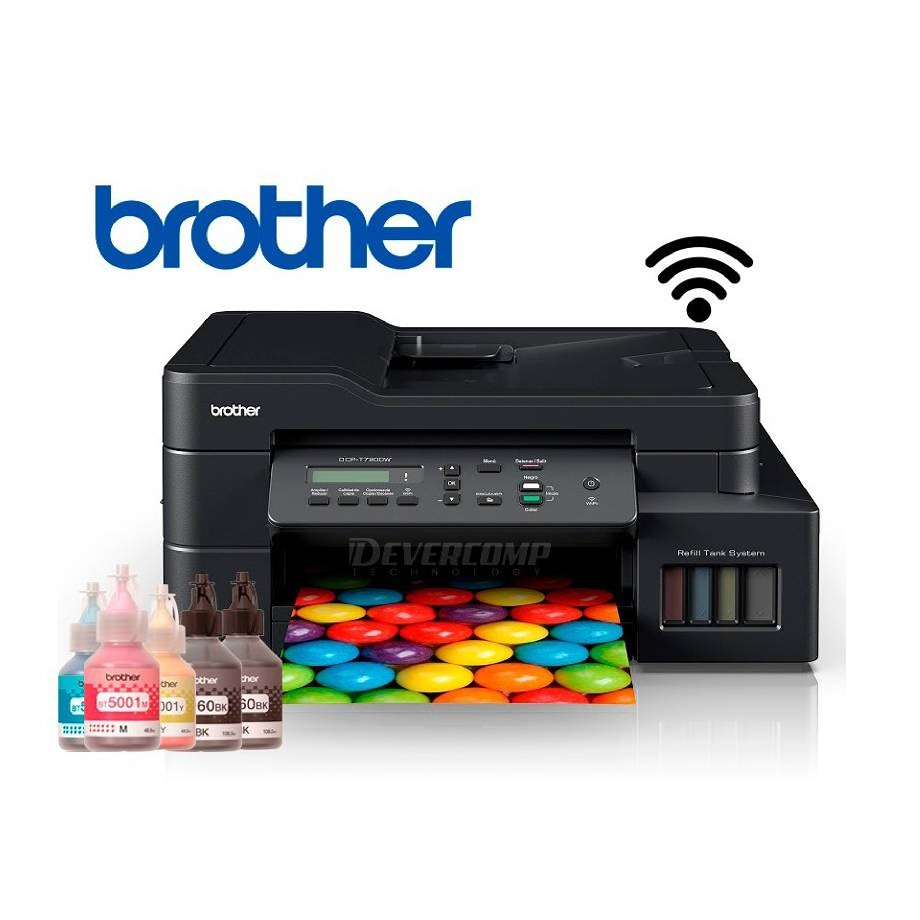 Impresora Multifuncional Sistema Continuo WIFI BROTHER T420W