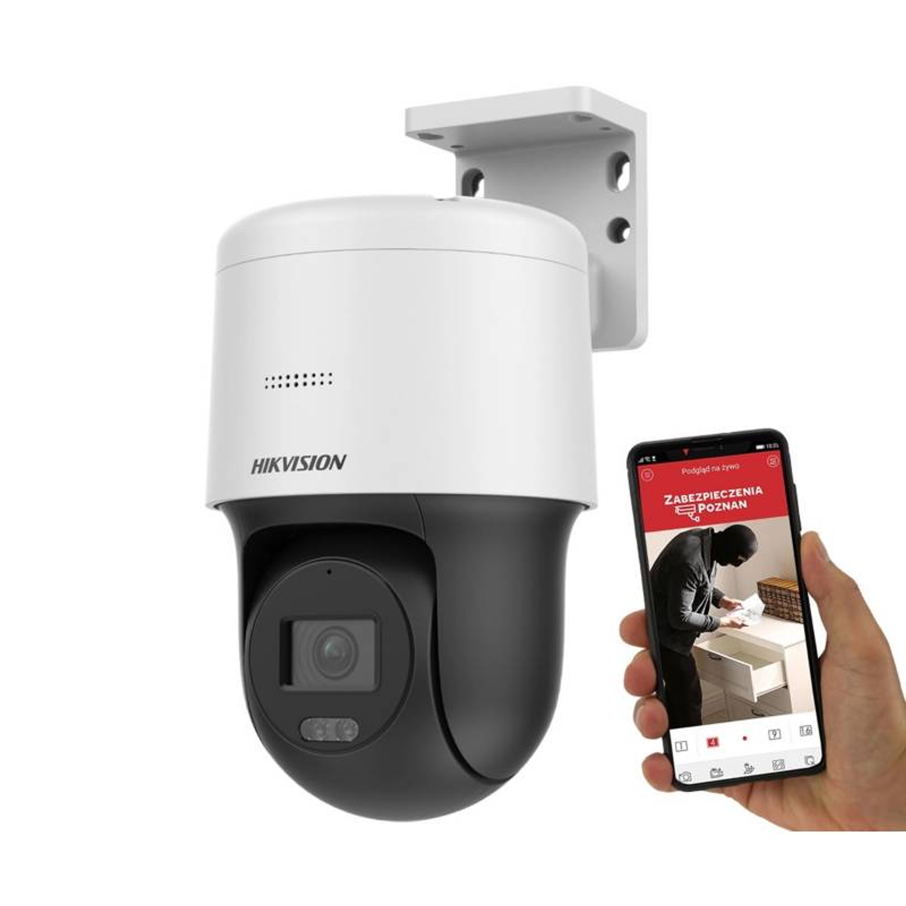 Cámara de Seguridad giratoria 360° para Exterior / Resolución 2K, micrófono y Detección de movimiento HIKVISION