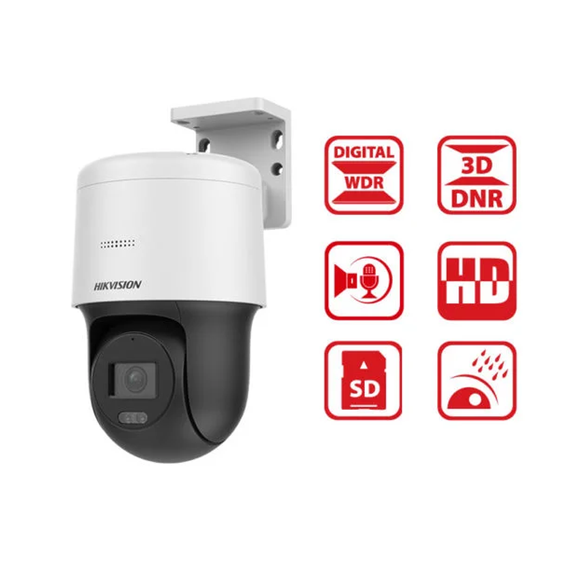 Cámara de Seguridad giratoria 360° para Exterior / Resolución 2K, micrófono y Detección de movimiento HIKVISION